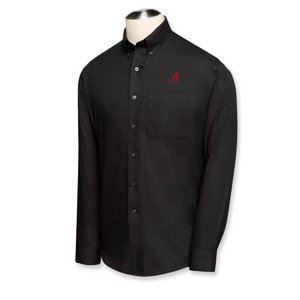 Alabama Crimson Tide B&T LS Epic Easy Care Fine Twill Shirt - Black